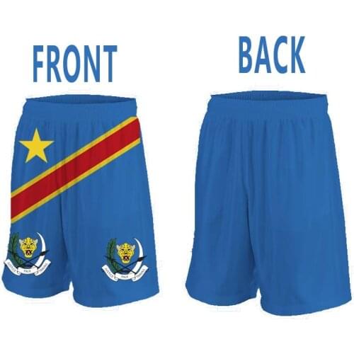 DR Congo shorts Summer Custom Mens Kinshasa ZAR shorts pants French Emblem Zaire Tee Shirts con Customize ZA Country Design