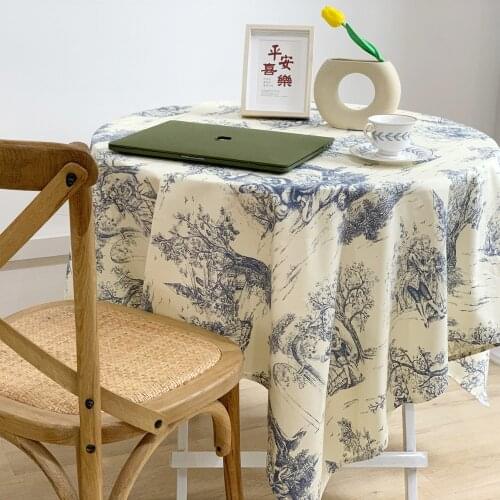 Digital Print Tablecloth for Table tapete Nordic Retro Canvas Table Cover Picnic Blanket Tafelkleed mantel mesa nappe de table