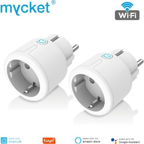 Tuya Smart Plug WiFi Socket EU 10A Power Timing Function SmartLife Works With Alexa Google Assistant