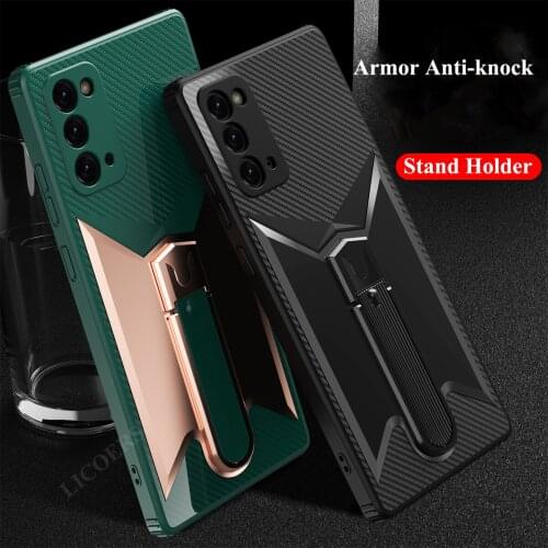 Stand Holder Case for Samsung Galaxy Note 20 Ultra Note20 5G Cases Full Protect Camera Armor Shockproof Soft Back Cover Funda