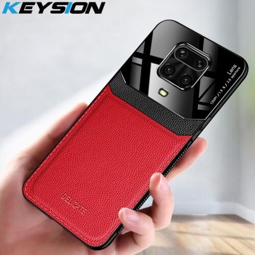 KEYSION Shockproof Case for Xiaomi Redmi Note 9S 9 Pro Max Leather Lens Glass Phone Back Cover For Redmi Note 8 Pro 8T 8 8A K20