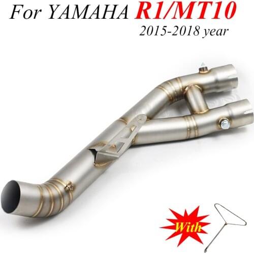For YAMAHA YZF R1 MT10 MT 10 2015-2018 Slip-on Motorcycle Exhaust Escape Moto 60mm System Front Middle Link Pipe Mid Motorcross