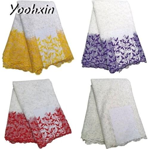 High quality african flower lace fabric Embroidered 5 yards lace fabric sewing DIY trim Ribbon guipure dress craft accessory