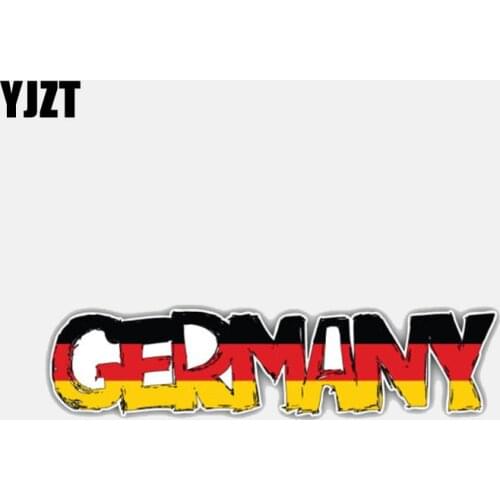 YJZT 12.4CM*3.1CM Car Motorcycle Helmet Decal Germany Flag Slogan Car Sticker Accessories 6-3030
