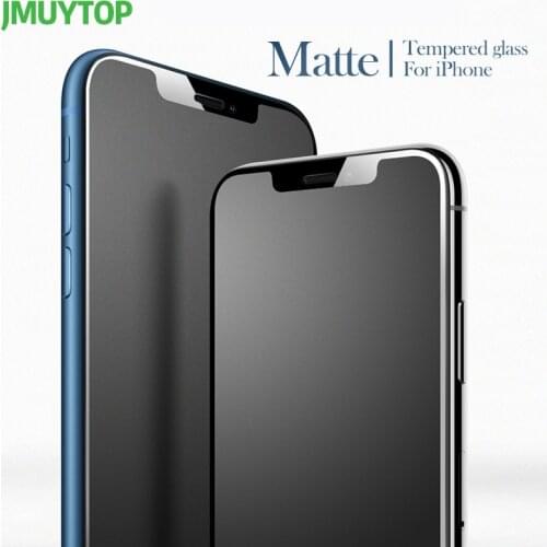 CHYI No fingerprint Glass For iphone 12 Pro Max Full Cover Screen Protector Frosted Matte Glass for iphone 11 XR XS Smooth edge