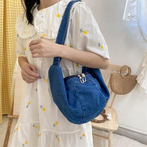 Women Denim Shoulder Bags Female Luxury Designer Handbags Ladies Fashion Shopper Bag Large Capacity Travel Bag 2021 High Quality