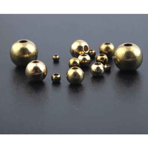 1pack 2/3/4/5/6/8mm Raw Brass Spacer Beads Ball Loose Bead for Charms Bracelets Jewelry Making Components Craft DIY