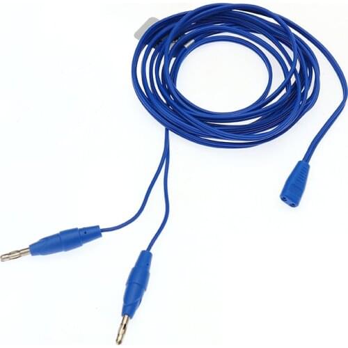 10pcs/Lot Disposable Electric Knife Bipolar Electrocoagulation 2 Banana Plug 4.0 to 2 Holes AHA Electric Coagulation Cable