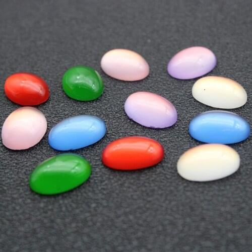 10x14mm Oval Flatback Resin Cabochons Beads Embellishments Dome for Jewelry Making DIY Findings Earring Pendant Cameo Settings