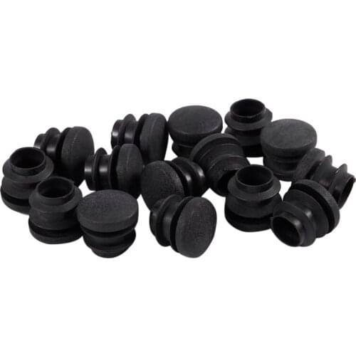 15Pcs Black Plastic Blanking End Cap Round Tube Insert Pipe Bung 16mm