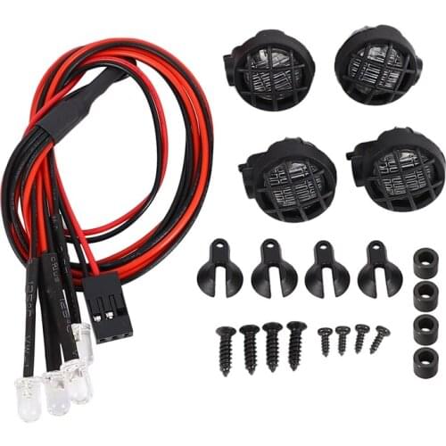 4Pcs 16MM LED White Light Cover Kit for 1 / 10TRX-4 RC Simulation Climbing Auto Parts Accessories