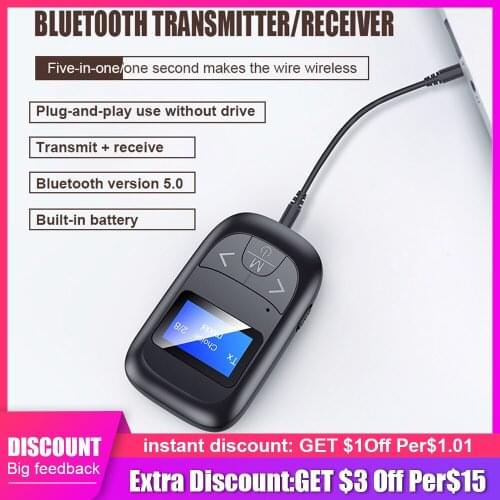 5.0 Bluetooth Transmisor Adapter wireless Audio Bluetooth Transmisor Adaptador for PC TV car 3.5mm AUX music Transmisor Receiver