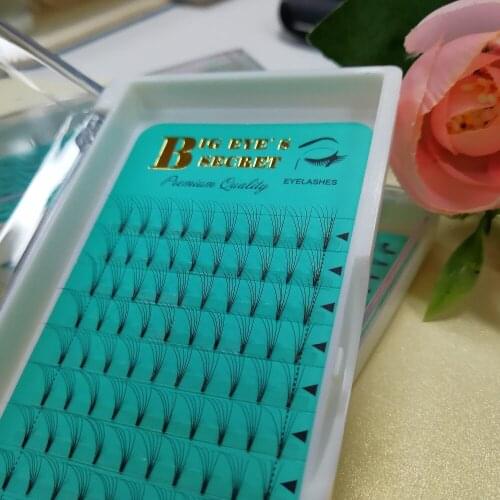 Knot Free 5D W Pre made fans Lash Volume False Eyelash Natural Black Individual Eyelashes Extension Fake Eyelash