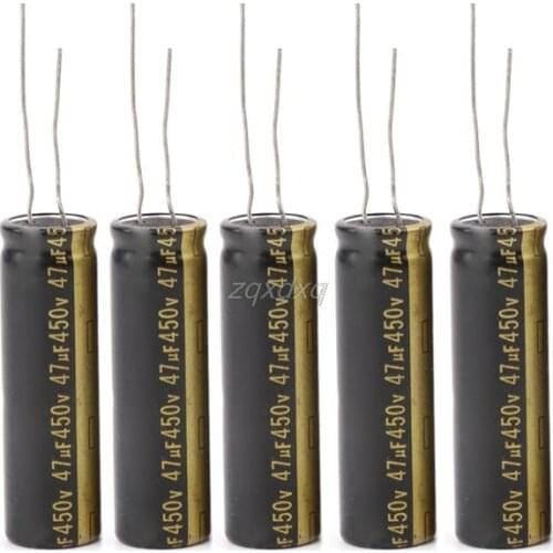 5pcs 450V 47UF Aluminum Electrolytic Capacitors For LCD TV LED 13x42mm Drop Ship
