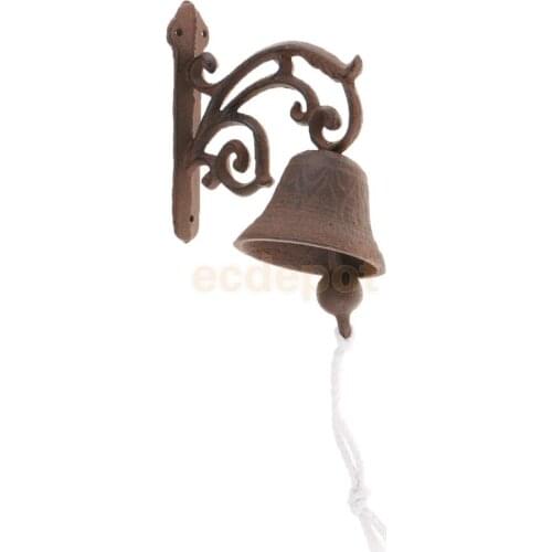 Cast Iron Dinner Bell Simple Wall Mount Metal Door Bell Home Garden Porch Patio Farm Yard Cabin Craft Decoration Retro