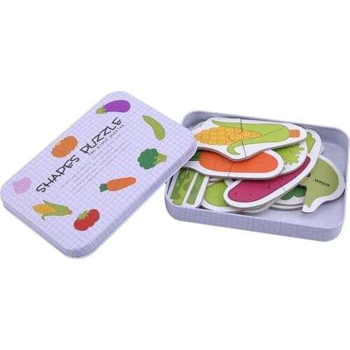 Baby Toys Infant Early Head Start Training Puzzle Cognitive Card Cartoon Animal Food Vegetale Set Puzzle Baby Gift Hot Sale