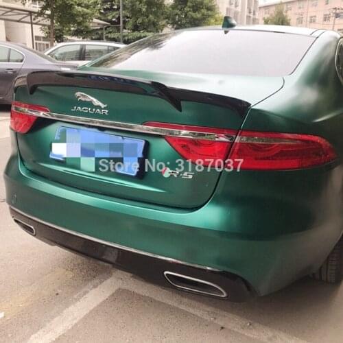 For Jaguar XF 2016- 2018 ABS Plastic Black Carbon Color Rear Roof Spoiler Wing Trunk Lip Boot Cover Car Styling