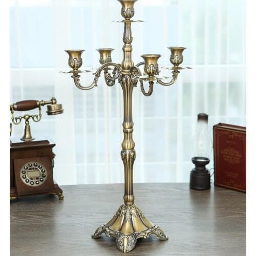 Europe bronze 5 arm candle holders christmas candles vintage lantern big candles for decoration for festival decoration ZT005