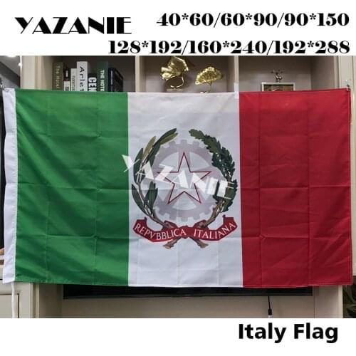YAZANIE State Ensign of Italy Flag Single or Double Sided Home Decoration Italian Polyester Printed Flying Flags and Banners