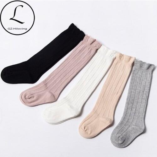 GZhilovingL Baby Girls Kids Toddler Autumn Winter Cotton Socks Korea Solid Soft Leg warmer cover High Knee Girls Socks White