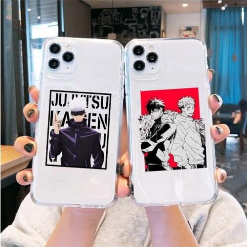 JAMULAR Cool Jujutsu Kaisen Transparent Phone Case For iPhone 11 Pro 12 X XS MAX XR SE20 7 8Plus Japan Anime Soft TPU Cover Capa