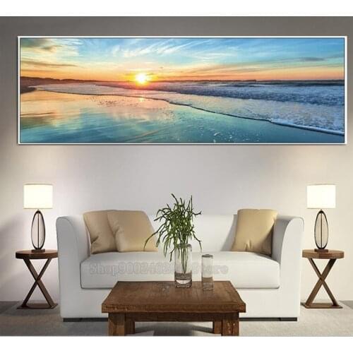 Sunset Seascape diamond Paintings large cross stitch diamond embroidery sea picture of rhinestone diamond mosaic 5d decor FF912