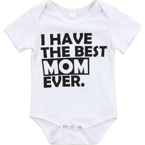 0-18M Baby Girls Best Dad & Mom Romper Boy Short Sleeve Cotton One-pieces Outfits Newborn Clothes