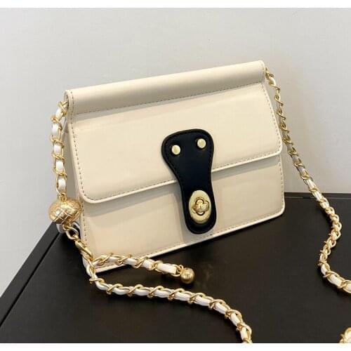 Small Chain Shoulder Bags for Women 2021 Trending Flap Messenger Bag Pure Color Ladies Handbags Luxury Pu Leather Crossbody Bags