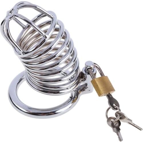 Metal Lock Ring Bondage Men Ring Cage Male Chastity Device Sex Products Sex Toys TK-ing