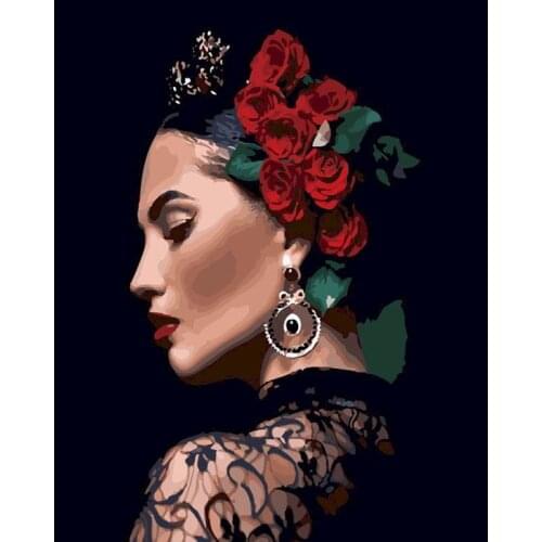 Painting By Numbers Spanish Style Girl 50x65 DIY Modern Figure Frame Oil Painting HandPainted Canvas Drawing Home Decor Gift Art