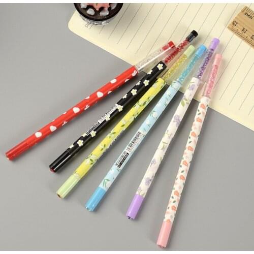 Creative 0.5mm lovely floral black neutral penwith South Korea W50 creative student stationery Exquisite office supplies