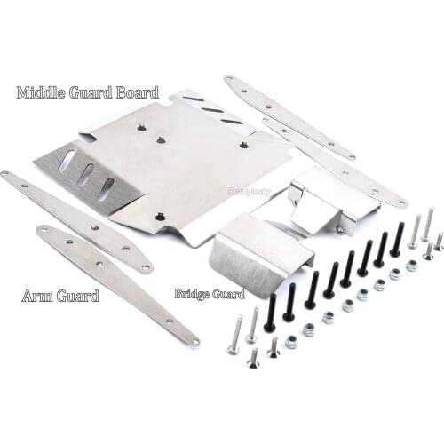 New 1:10 Stainless Steel Chassis Armor Metal Skid Plate Guard Plate for 1/10 RC Axial RBX10 RYFT Car Accessories
