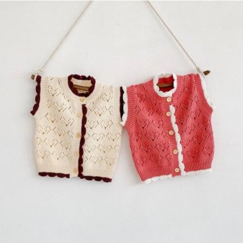 2021 New boys girls sweater vest cotton autumn soft fashion babys sweater vest