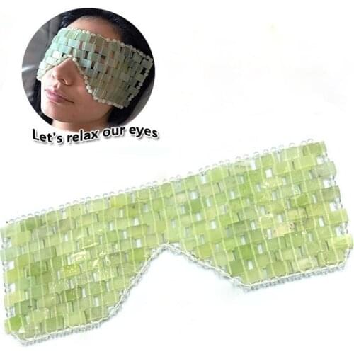New Jade Eye Massager Tool Natural Jade Eye Relaxation Massage Stone Skin Massage Beauty Eye Care Tool with Box