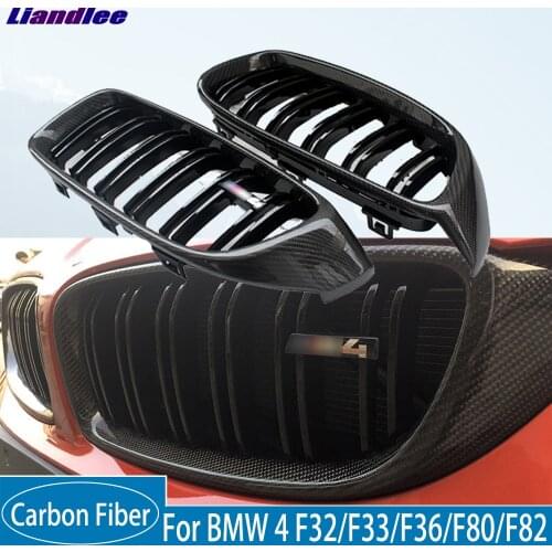 Carbon Fiber Kidney Grille For BMW 4 Series F32/F33/F36/F80/F82 428i 440i 435i 2012-2018 Front Bumper Racing Grill Gloss Black
