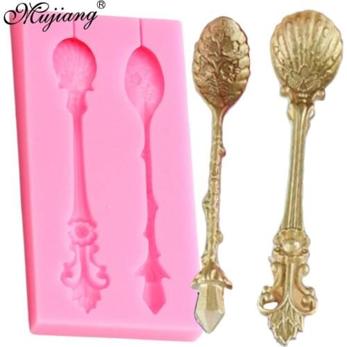 Spoon Shape Silicone Molds Cupcake Fondant Mold DIY Wedding Cake Decorating Tools Polymer Clay Candy Chocolate Gumpaste Mould