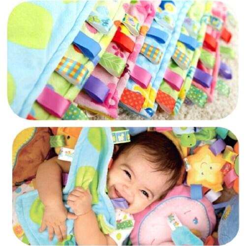 Sozzy Fashion Baby Pink Flower Placate Towel Children Sleep Toys Soft Towel Bell Smoothing Towel Plush Toys