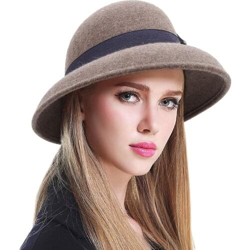 Spring Fedoras Hat Lady French Retro Wool Basin Fedoras Cap Adult Women Casual Elegant Church Party Outdoor All-match Hats H7232