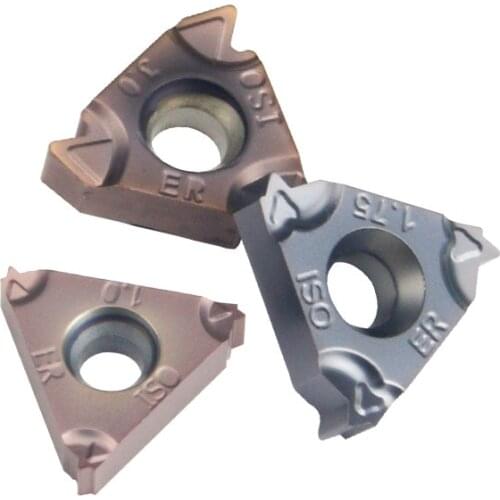 10PCS 16ER 16ER AG55 AG60 1.0/1.25/1.5/2/2.5/3ISO 11W/14W Thread Turning Tool Carbide Insert CNC Turning Insert Thread Tool