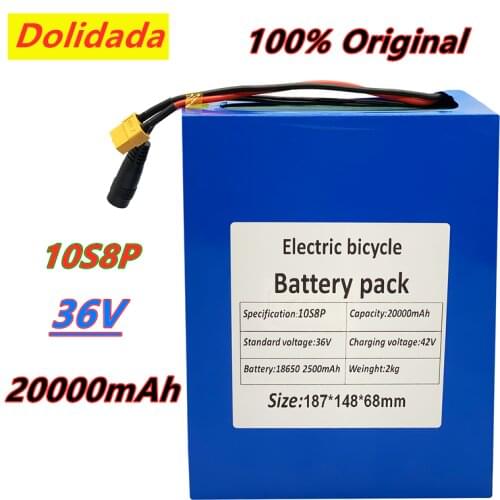 10S8P 36V 20Ah 250W~1000W 36V 20000mah Battery 42VLithium Battery Pack with 30A BMS for Ebike Electric Car Bicycle Motor Scooter