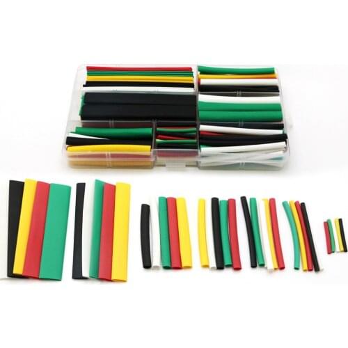 140pcs Heat Shrink Tube Wrap Kit Insulation Sleeving Polyolefin 2: 1 Shrinkable 7 Sizes for DIY Toys / Data Cable Protection