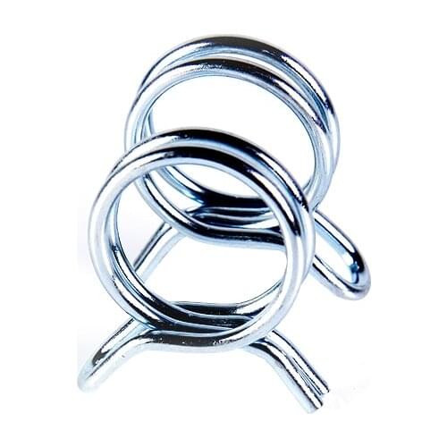 20pcs Double wire hose tubing spring clamps reusable fuel zinc plating hose clips for motorcycle scooter atv