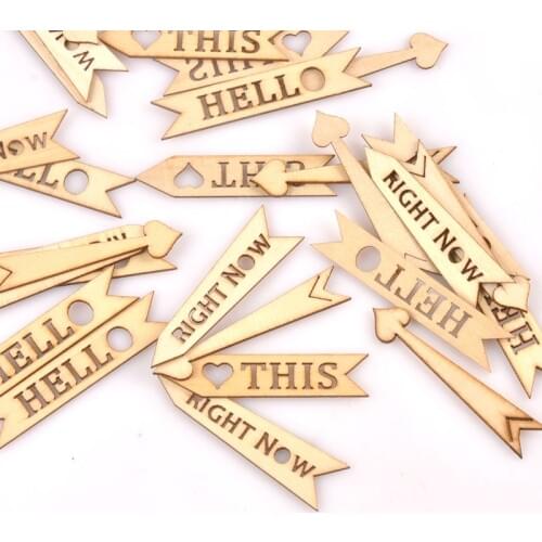 20Pcs Mixed Letter Arrows Wood Crafts For Handicrafts Wooden Ornaments DIY Scrapbooking Home Decoration Embellishments m2563