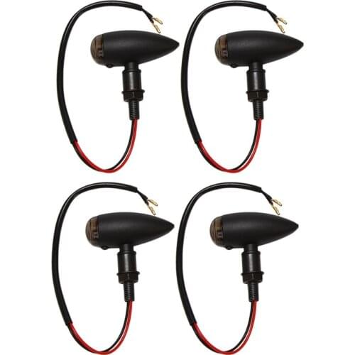 4Pcs/Set Smoke Amber Motorcycle-Bullet Turn Signal Indicator Light Lamp Universal for Honda/Yamaha/Suzuki/Kawasaki