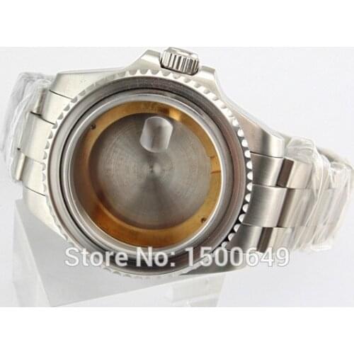 43mm sapphire glass Watch Case with steel strap fit 2836 MOVEMENT P352