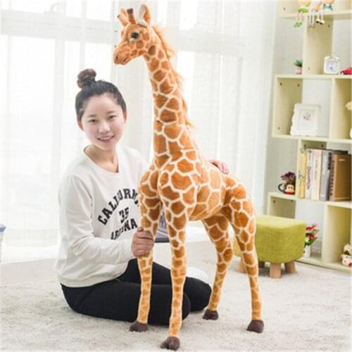 50-120cm Simulation Giraffe Plush Toys 2021 Hot Sale Cute Soft Animals Lifelike Giraffe Stuffed Doll Baby Toys For Birthday Gift