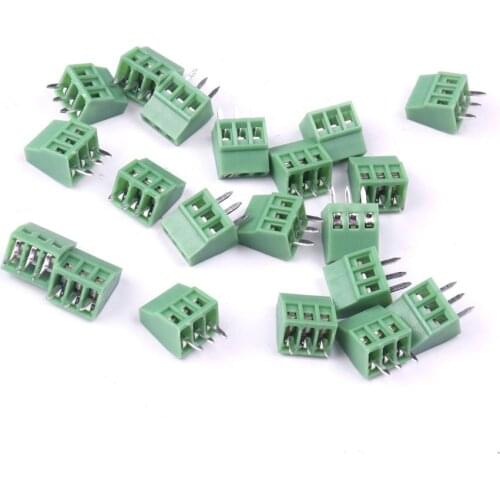 60Pcs Straight Pin 2 Pin 3 Pin Splice 2.54 mm Pin Distance PCB Universal Screw Terminal Block Connector Applied to PCB Wiring