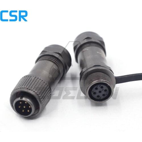 ST12 7pin Metal waterproof connector IP67 male and female metal round screw waterproof connector
