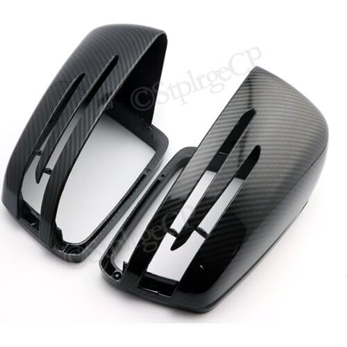 1 Pair Car Decal Rearview Mirror Cover Cap For Mercedes Benz W204 C207 W212 W221 Exterior Black ABS Car L+R Side Mirror Covers
