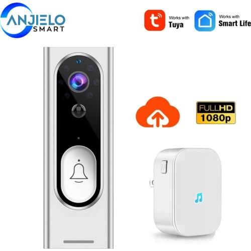 Tuya Smart 1080P HD Mini Wifi Doorbell Camera Video Door Bell Intercom Night Vision Doorphone Wireless Home Security Camera